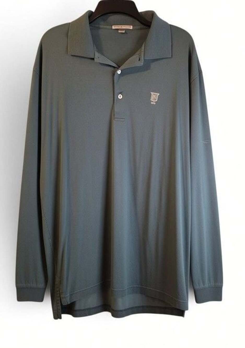 Peter Millar Men's Long Sleeve‎ Polo Shirt Size L 1916 Embroidered Crest